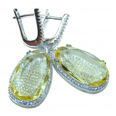 Costa del Sol 15.8 carat Lemon Quartz .925 Sterling Silver handcrafted Statement Earrings