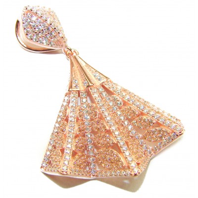 Luxurious 5.2 carat White Topaz .925 Sterling Silver dipped in 18K Rose Gold handmade Pendant