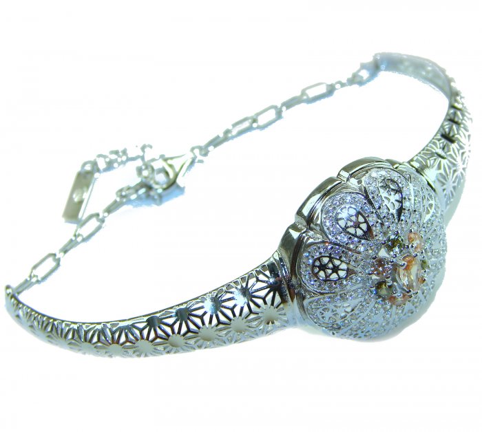 Casablanca - authentic 3.2 carat White topaz .925 Sterling Silver Bracelet - video