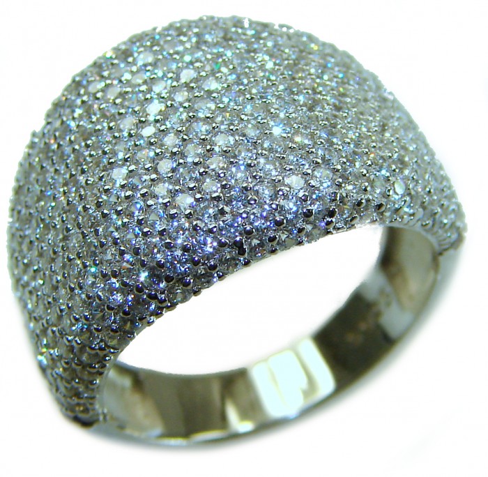 SPECTACULAR 10.5 carat White Topaz .925 Sterling Silver ring size 7