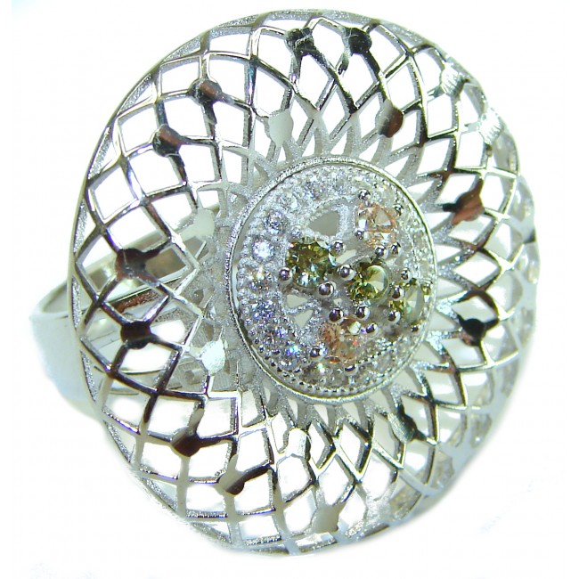 Casablanca - authentic 2.2 carat Tourmaline .925 Sterling Silver brilliantly handcrafted ring s. 7