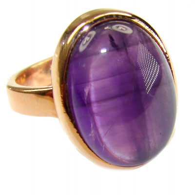 Top quality 16.2 carat Amethyst .925 Sterling Silver dipped in 18K Gold Handcrafted Large Ring size 7 3/4