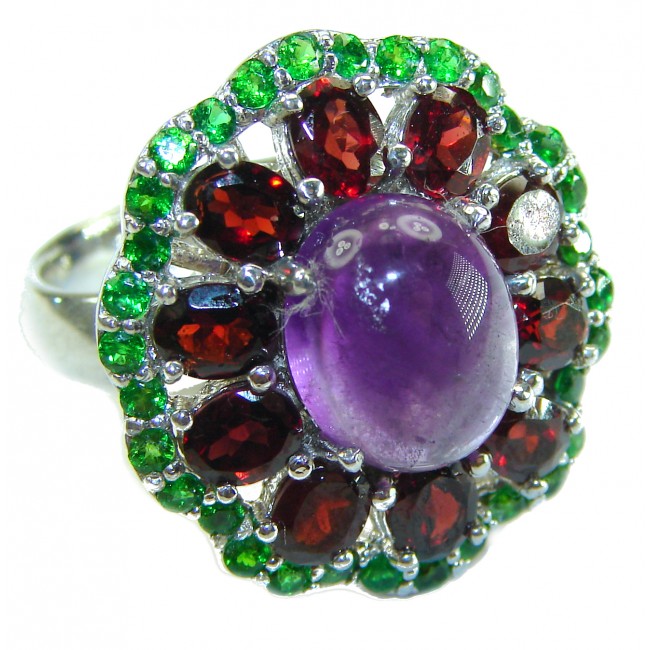 Lavender Beauty authentic 8.2 carat Amethyst .925 Sterling Silver Handcrafted Ring size 8 1/4