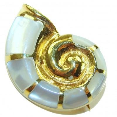 Precious Blister Pearl .925 Sterling Silver .925 Sterling Silver dipped in 18K Gold Pendant Brooch