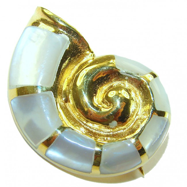Precious Blister Pearl .925 Sterling Silver .925 Sterling Silver dipped in 18K Gold Pendant Brooch