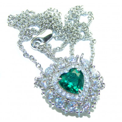 My Heart Natural 3.5 carat Chrome Diopside .925 Silver handcrafted Necklace