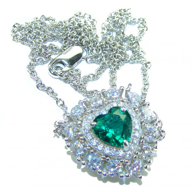 My Heart Natural 3.5 carat Chrome Diopside .925 Silver handcrafted Necklace