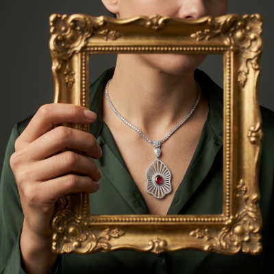 Magic bEAUTY 7.5 carat Ruby .925 Sterling Silver .925 Sterling Silver Statement Necklace