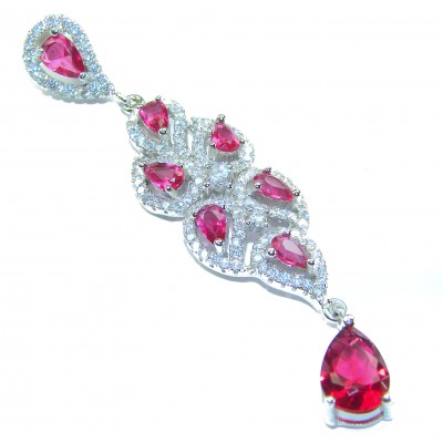 Incredible 12.5 carat Natural Kashmir Ruby .925 Sterling Silver Pendant
