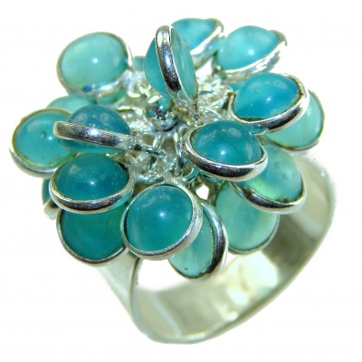 Pacifica 11.5 carat authentic Aquamarine .925 Sterling Silver handmade Statement Ring size 9