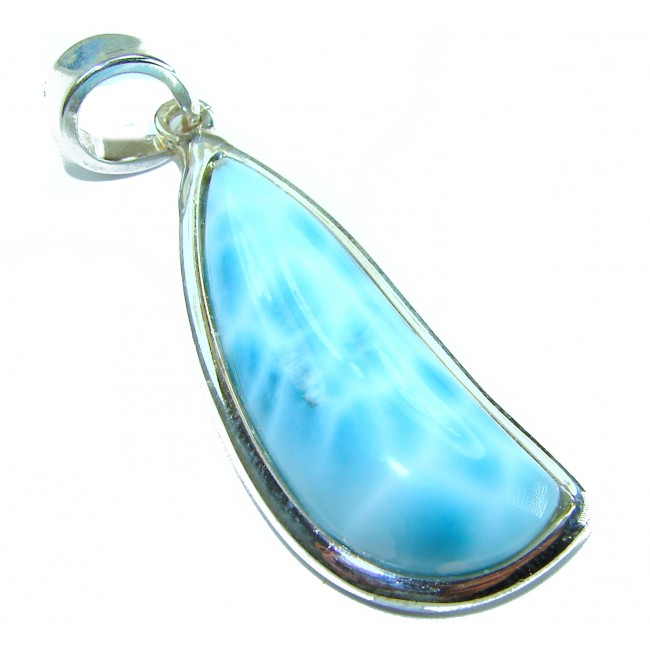 The best quality Natural Larimar from Dominican Republic .925 Sterling Silver handcrafted pendant