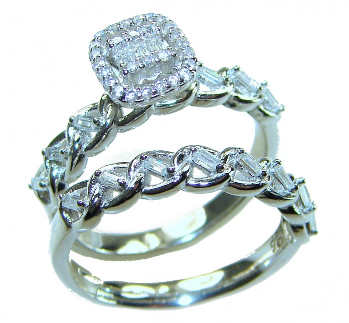 Aphrodite - 5.6 carat White Topaz .925 Sterling Silver handcrafted stack up ring size 8