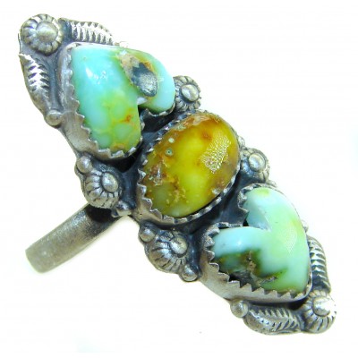 Serenity - 12.5 carat genuine Arizona Turquoise .925 Sterling Silver Ring size 7