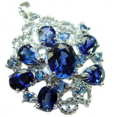 Authentic 17.8 carat African Kyanite .925 Sterling Silver handmade pendant brooch