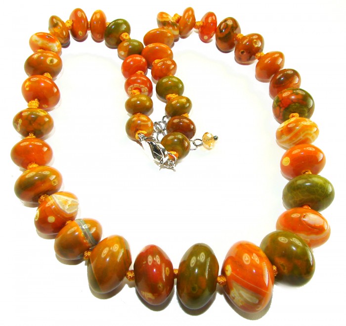 Top quality Rare Unusual Natural Mookiate .925 Sterling Silver Necklace