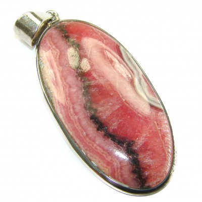 Genuine Argentinian Rhodochrosite .925 Sterling Silver handmade Pendant