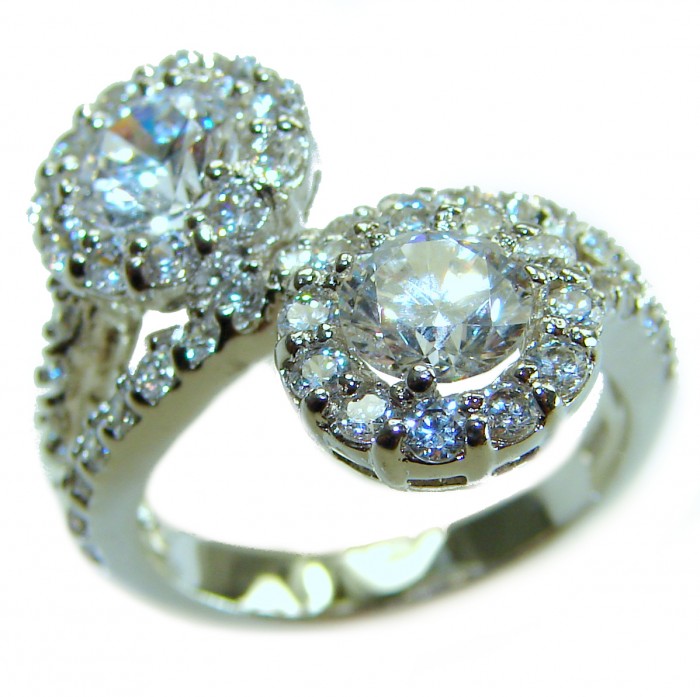 Aphrodite - 3.6 carat White Topaz .925 Sterling Silver handcrafted ring size 7 1/4