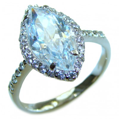 LUXURIUS 6.5 carat White Topaz .925 Sterling Silver ring size 7 1/4