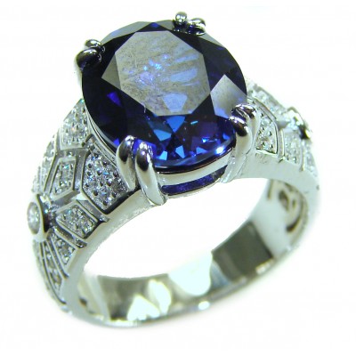 Authentic 9.5 carat Kyanite .925 Sterling Silver handcrafted Ring size 6