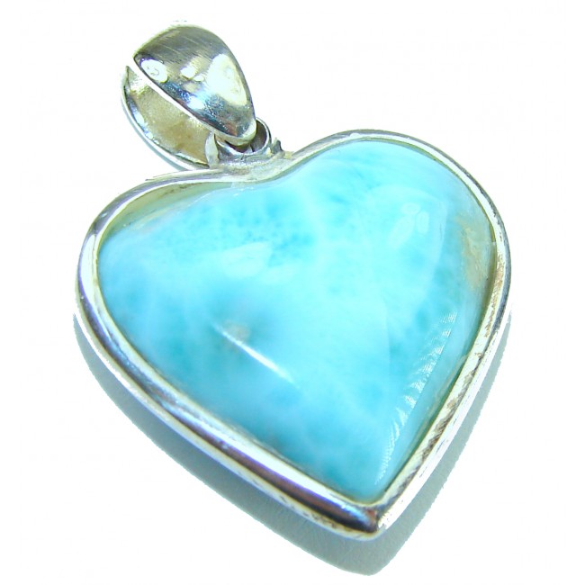 Angel's Heart amazing quality Larimar .925 Sterling Silver handmade pendant