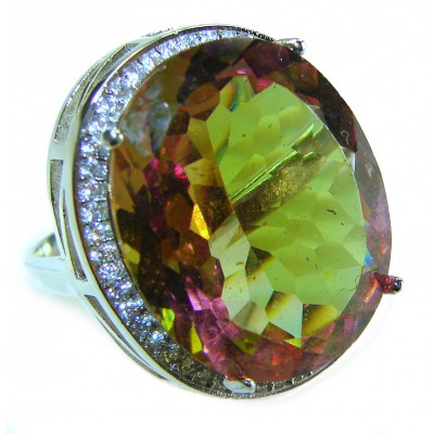 Precious 25.9 CARAT Alexandrite .925 Sterling Silver Statement HUGE Ring s. 7
