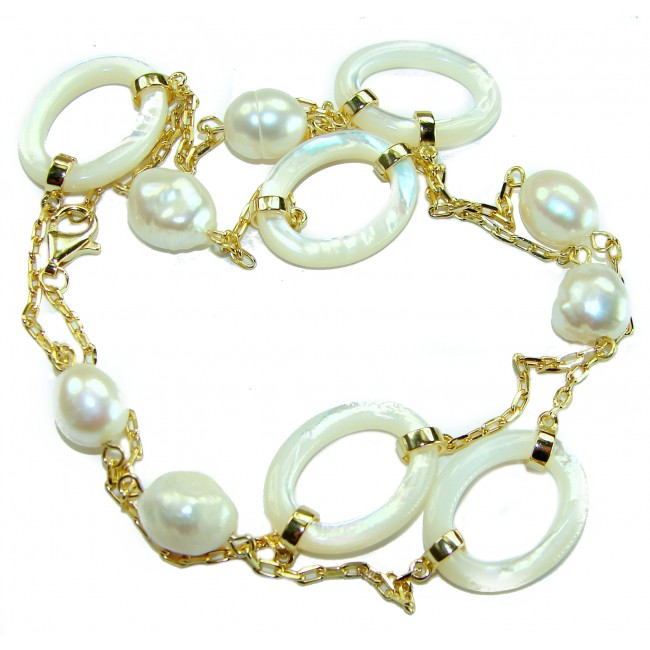 Precious White Blister Pearl 4K Gold over .925 Sterling Silver .925 Sterling Silver Necklace