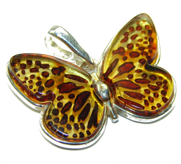 Prehistoric Authentic Butterscotch Baltic Amber .925 Sterling Silver beautifully handcrafted Pendant
