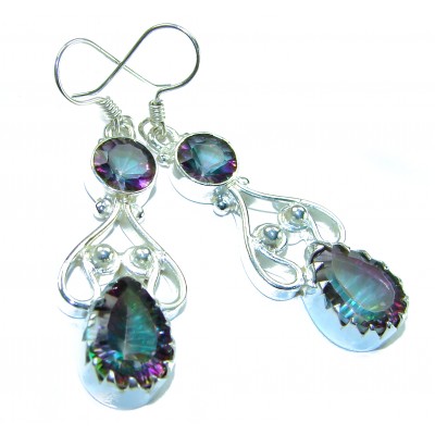 14.2 carat Mystic Topaz .925 Sterling Silver earrings