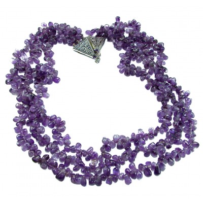 Oriental Beauty 178.2 carat Amethyst .925 Sterling Silver handcrafted Necklace