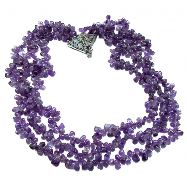 Oriental Beauty 178.2 carat Amethyst .925 Sterling Silver handcrafted Necklace