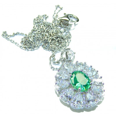 Wonderland 3.8 carat Apatite .925 Sterling Silver Handcrafted Statement necklace