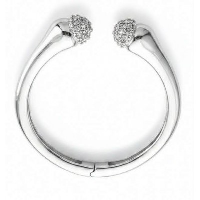 Precious Natural 15.2 carat White Crystal Silver bracelet