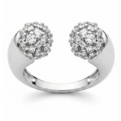 Precious Natural 10.2 carat White Crystal Silver ring 7 adjustable