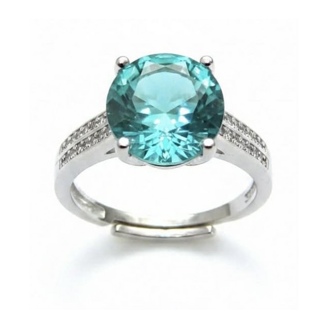Angel's Wishper 8.9 carat authentic Aquamarine .925 Sterling Silver Handcrafted Ring size 8 adjustable
