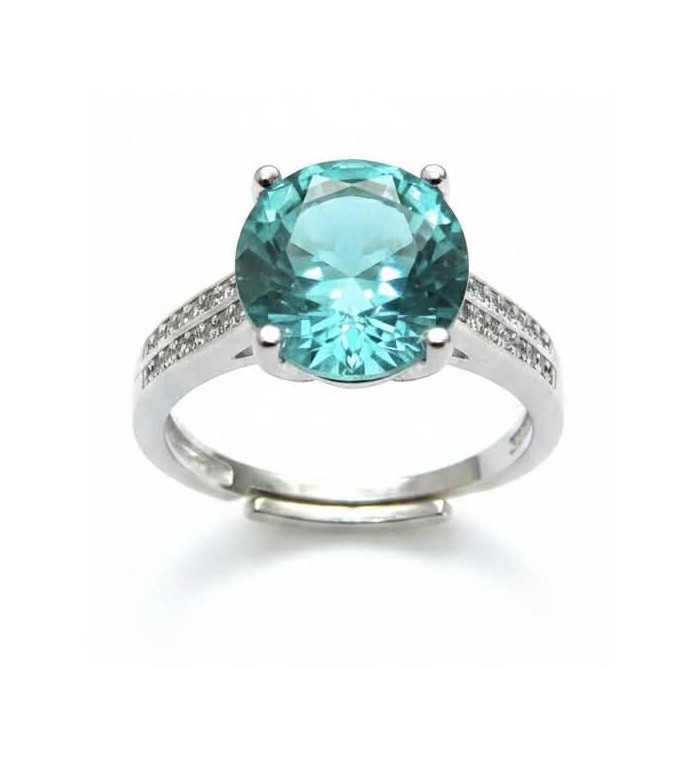 Angel's Wishper 8.9 carat authentic Aquamarine .925 Sterling Silver Handcrafted Ring size 8 adjustable