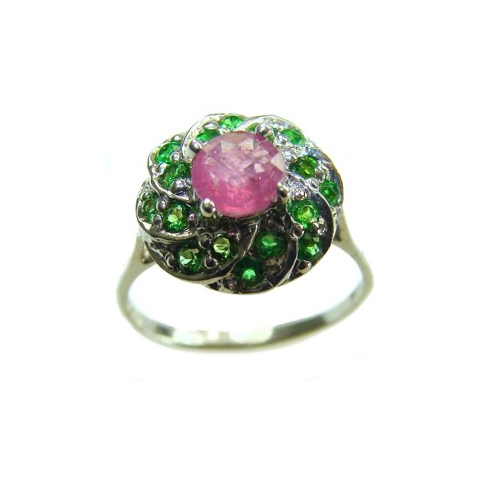 Magnificent Jewel 4.5 carat Ruby .925 Sterling Silver handcrafted incredible ring s. 6 1/4