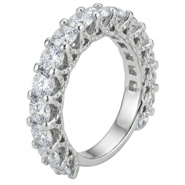 LUXURIUS 8.5 carat White Topaz .925 Sterling Silver ring size 8