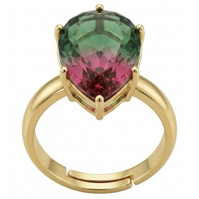 6.8 carat Brazilian Tourmaline .925 Sterling Silver dipped in 18K Gold Perfectly handcrafted Ring s. 8 adjustable