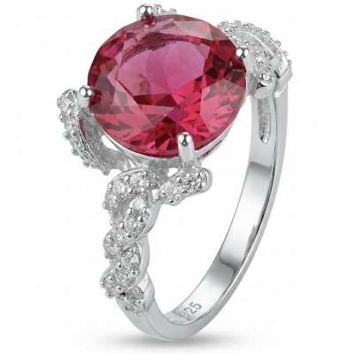 Bella Rosa Natural 8.8 carat Pink Tourmaline .925 Sterling Silver handmade Statement Ring size 8 1/4