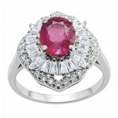 Stella - 3.9 carat Ruby .925 Sterling Silver handcrafted incredible ring s. 6 1/4