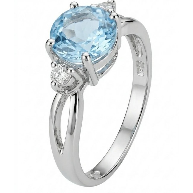 3.5 carat authentic Swiss Blue Topaz .925 Sterling Silver handmade Statement Ring size 8 3/4