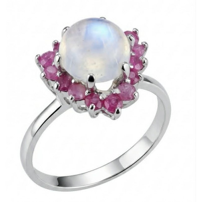 Top quality AAA+ quality Rainbow Moonstone .925 Sterling Silver handmade ring s. 9