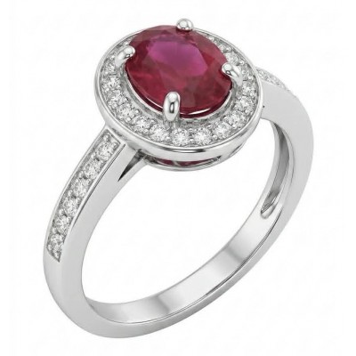 Giovanna - 4.5 carat Ruby .925 Sterling Silver handcrafted incredible ring s. 7