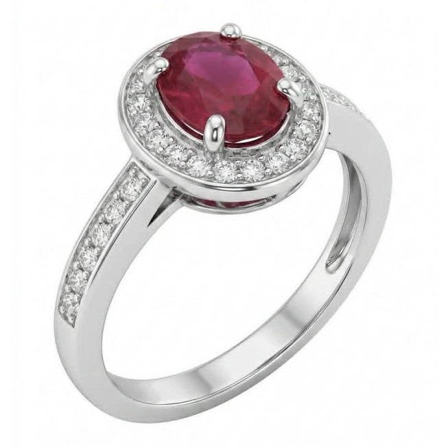 Giovanna - 4.5 carat Ruby .925 Sterling Silver handcrafted incredible ring s. 7