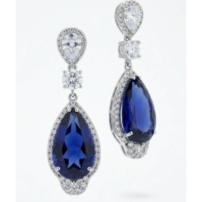 Giovanna - Authentic pear cut 28.9 carat Tanzanite .925 Sterling Silver handcrafted earrings