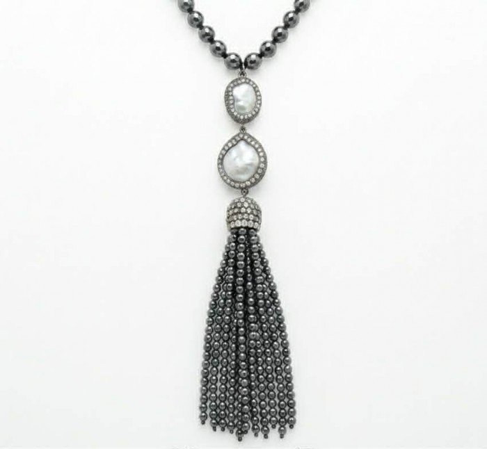 Boho Style Genuine Titanum Crystal .925 Sterling Silver handmade necklace 34 inches long
