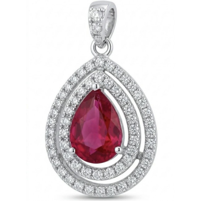 Heirloom Genuine 4.5 carat Ruby .925 Sterling Silver handmade Pendant