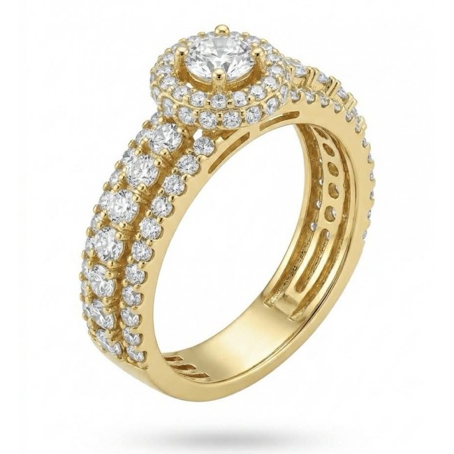LUXURIUS 6.5 carat White Topaz 18k Gold over .925 Sterling Silver ring size 7