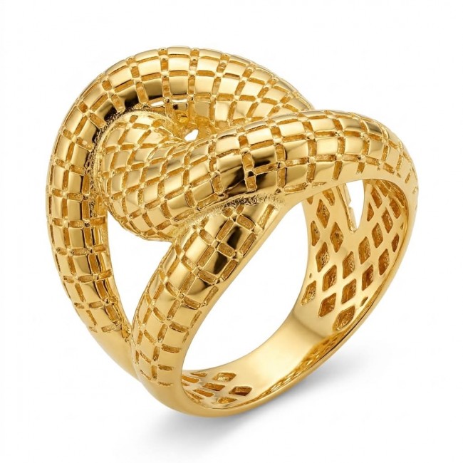 Dubai Style .925 Sterling Silver dipped in 22K Gold handmade Large ring size 10