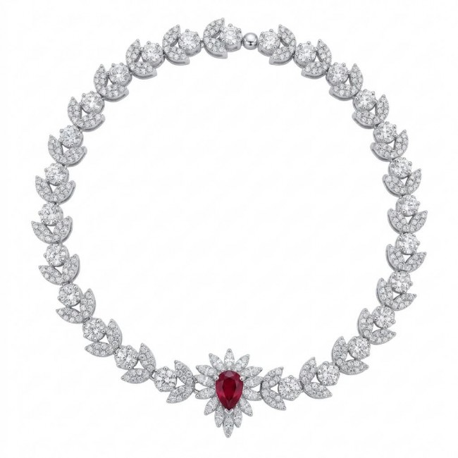 Giovanna - Magnificent Jewel 7.2 carat Ruby .925 Sterling Silver handcrafted incredible Statement Bracelet